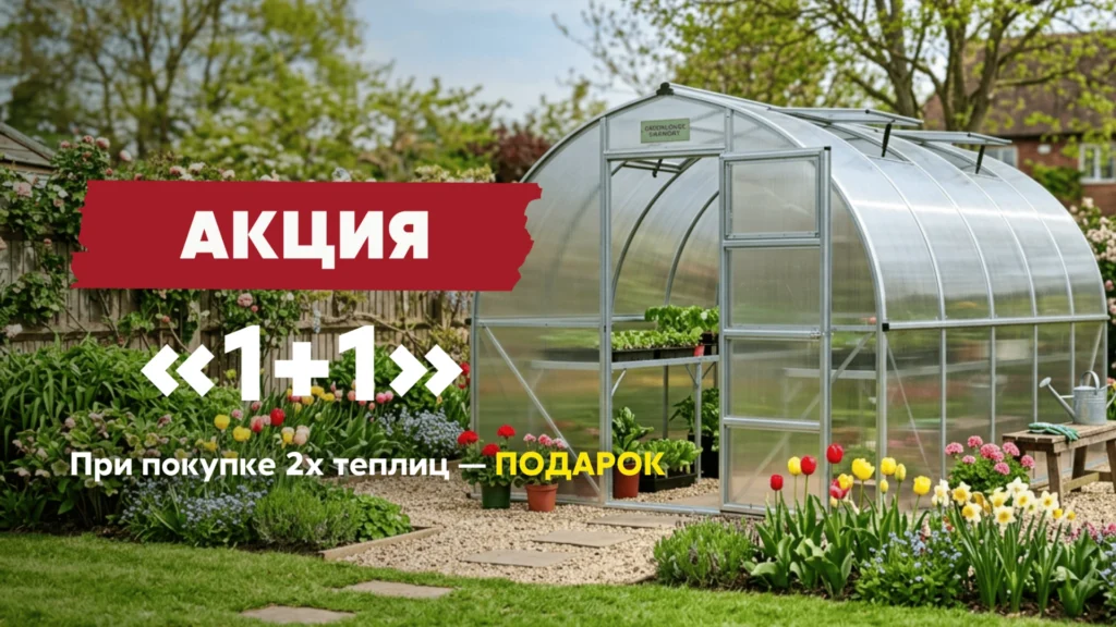 Акция "1+1": при покупке теплицы - подарок